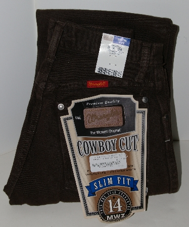 +MBAJ #501-0181  "Wrangler DK Brown #14MWZKL Slim Fit Cowboy Cut Jeans"