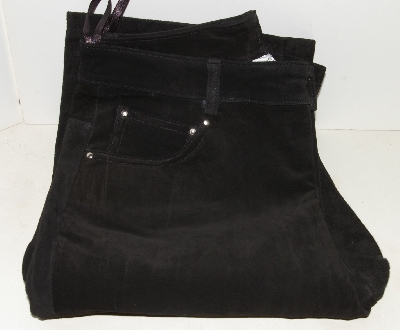 +MBAJ #502-0047   "Size 6 Tall "Jeanology Black Suede 5 Pocket Jeans"