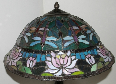 Lamps #0020  "2004 Tiffancy Style Dragonfly & Water Lilly Table Lamp"