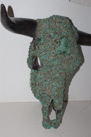 + Lamps II #379  "Large Turquoise Covered Cow Skull"