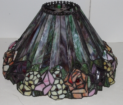Lamps II #289  "2003 Tiffany Style 3D Look Rose Stained Glass Table Lamp"