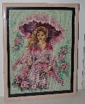 *Lamps II #0385  "1989  Mademoiselle" Hand Beaded Glass Tapestry