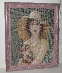 *LAMPS II #0400  "1989 Lady & Her Dog Hand Beaded Tapestry"