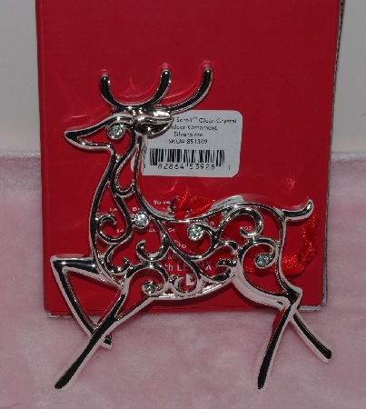 +MBA #1313-186   "Lenox Set Of 2 Silverplate Reindeer Ornaments"