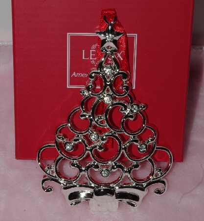 +MBA #1313-190    "Lenox Set Of 2 Silver Plated Tree Ornaments"