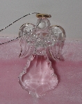 +MBA #1313-100   "Clear Set Of 2 Faceted Glass Angel Ornaments"