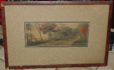 +MBA #C1313 #274   "Charles Sawyer Early 1904-1915 Hand Water Color Photo "Sunset On The Kennebec" Pencil Signed"