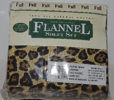 +MBA #1515-162    "4 Piece Flannel Leopard Print Sheet Set"