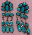+MBA #1616-307  "NAKAI Signed Blue Turquoise Earrings"