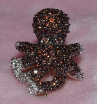 +MBA #1616-310  "Neda Behnam Gold Embraced Simulated Diamond Octopus Ring"