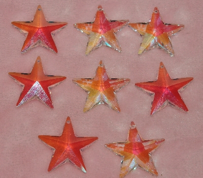 +MBA #1616-0040  "Set of 8 Faceted AB Crystal Star Beads"