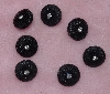MBA #1616-102  "Vintage Lot Of 7 Black Buttons With Rhinestone Center"