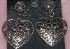 +MBA #1616-176 "Silver Tone Heart Dangle Earrings"