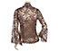 +MBA #1616  "M By Marc Bouwer Brown Lace Jacket With Contrast Knit Tank"