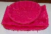 +MBA #1818-0299   "Set Of 3 Dark Pink Silicone Baking Molds"