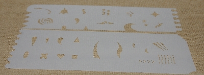 +MBA #1818-0199  "Set Of 4 Badger Minature Stencils For Finger Nails & Crafts"