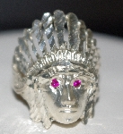 +MBA #1818-0025  "Sterling Free Form Laser Cut Indian Head Ring"