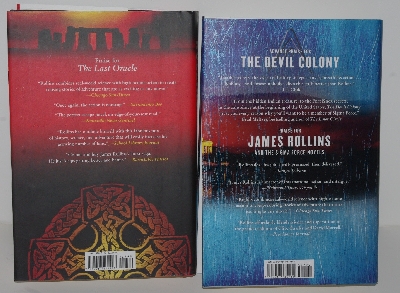 +MBA #2020-0015  "James Rollins "The Devil Colony" & "The Doomsday Key" Hard Cover Books"