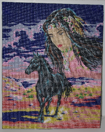 MBA #2020-103  "Collection D' Art Hand Beaded Tapestry"