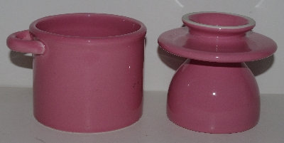 +MBA #2323-0064  "Pink Ceramic Butter Crock"