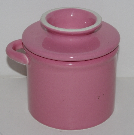 +MBA #2323-0064  "Pink Ceramic Butter Crock"