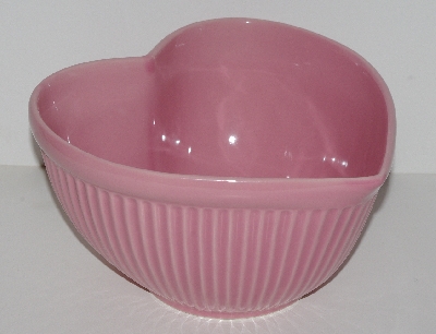 +MBA #2424-0125  " Pink Ceramic Heart Shaped Bowl"