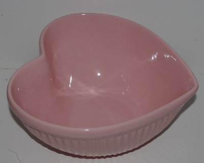 +MBA #2424-0132  "Large Light Pink Ceramic Heart Shaped Bowl"