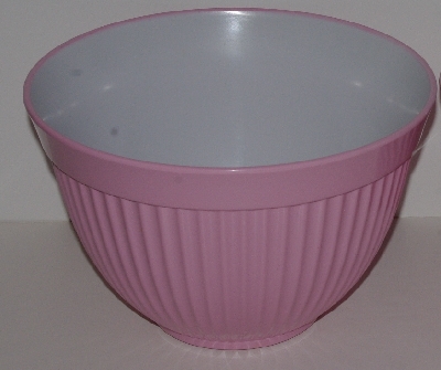 +MBA #2424-0106  "Large Pink & White Plastic Mixing Bowl"