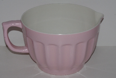 +MBA #2424-0147  "Large Pink & White Plastic Batter Bowl"