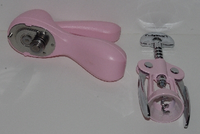 +MBA #2424-099  "1 Pink Cuisinart Pink Wing Corkscrew & Pink Bunny Can Opener"