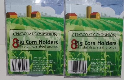 +MBA #2525-0007  " 2008 Set Of 8 Pink Pig Corn Holders"