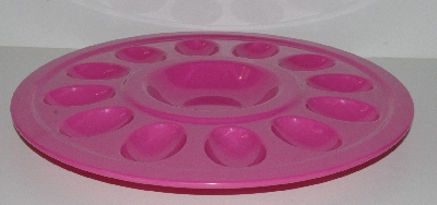 +MBA #2626-0011  " Set Of (2) Hot Pink Melamine Deviled Egg Serving Dish"