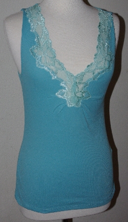 +MBA #2626-0104  "Set Of 2 August Silk Floral Lace Stretch Tank Tops"