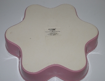 +MBA #2626-181  "2005 Pink Chantel Ceramic Flower Shaped Pie Dish"