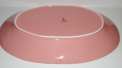 +MBA #2626-192  "Noemi Ceramiche Large Pink Ceramic Oval Platter"
