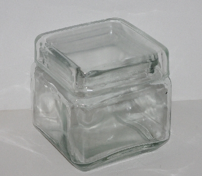 +MBA #2626-365  " Set Of (2) Clear Glass Trinket Jar"