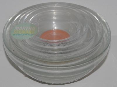 +MBA #2727-598   "2000 Martha Stewart Set Of 5 Clear Glass Spice Nesting Bowls"