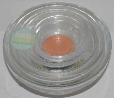 +MBA #2727-598   "2000 Martha Stewart Set Of 5 Clear Glass Spice Nesting Bowls"