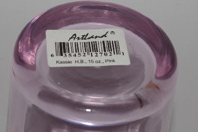 +MBA #2727-627   "Artland Set Of 5 Kassie H.B. Pink 15oz Glass Tumblers"