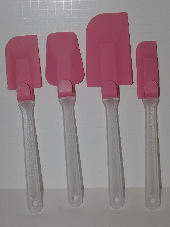 +MBA #2727-610   "Set Of 4  Pink Silicone Spatulas With Bowl Attachment"