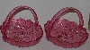 +MBA #2727-619   "Set Of 3 Fancy Pink Plastic Baskets"
