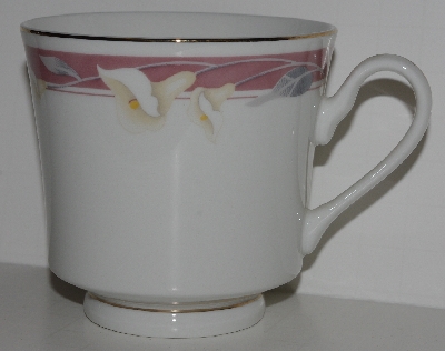 +MBA #2727-743  "1990's Set Of 6 Majesty Collection Taupe Fantasy #8394 Calla Lily Tea Cups"
