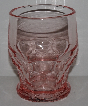 +MBA #2727-749   "Set Of 6 Fancy Pink Glass Tumblers"