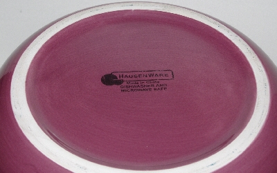 +MBA #2727-0416    " Large Hausenware Dark Pink Ceramic Serving Bowl"