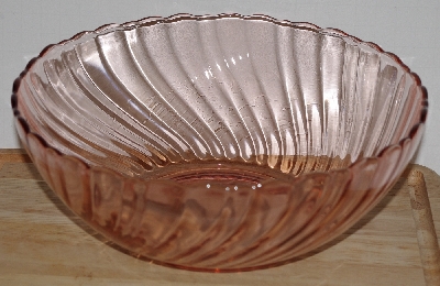 +MBA #2727-436   " Set Of 2 Large Pink Glass Serving Bowl"