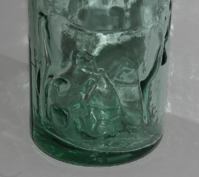 +MBA #2727-559   " Set Of (2) 2003 Riekes Spanish Green Glass Milk Bottles""