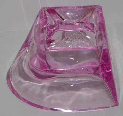 +MBA #2727-659  "Fancy Pink Acrylic Fancy Feast Heart Shaped Cat Food Dish"