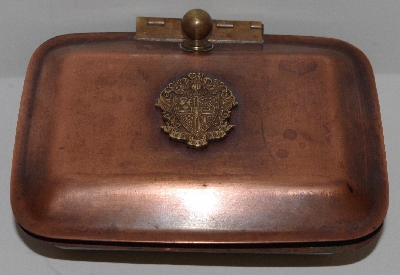 +MBA #2727-0128    "Vintage Crested Copper Trinket Box"