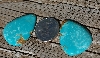 +MBA #5614-011   "Set Of 2 Teardrop Blue Turquoise Stones"