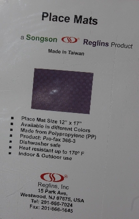 +MBA #2727-731   "Reglins Inc Set Of 8 Pink Woven Place Mats"
